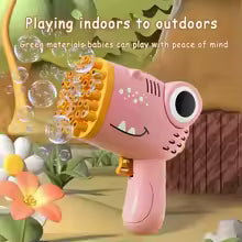 40 Hole Dinosaur Bubble Handheld Bubble Machine, Electric Bubble Gun Outdoor Wedding Party Toy(without Bubble Water)